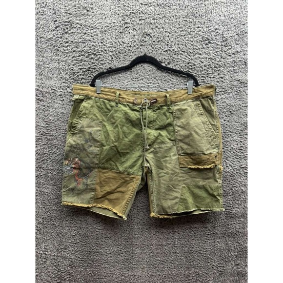 Polo Ralph Lauren Straight Fit Patchwork Dragon Graphic Shorts Green Men Size 42
